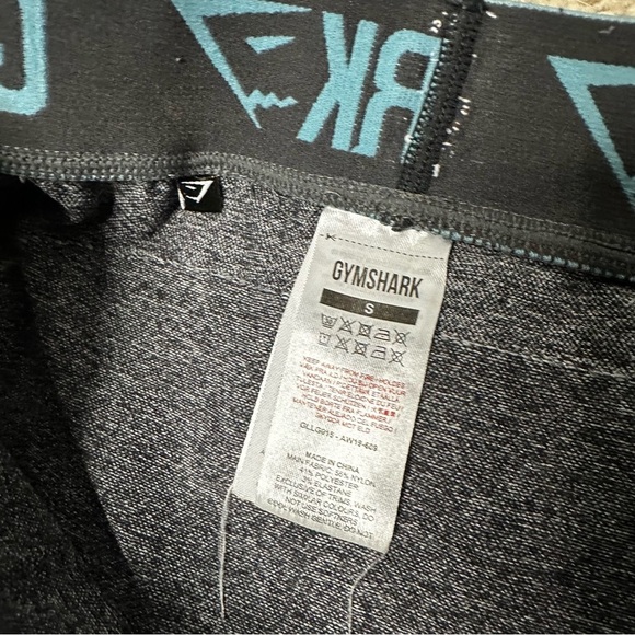 Gymshark Flex High Rise Leggings Small Gray Teal Waistband Seamless - Picture 5 of 11